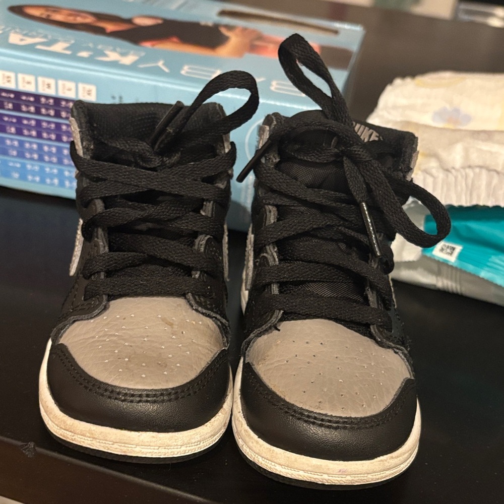 Jordan Kids Black and Gray Sneakers